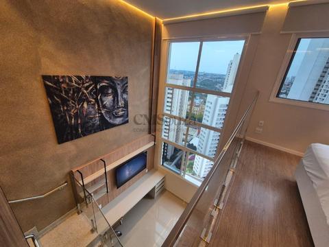 Apartamento mobiliado no Ed JH Palhano, 1 Suíte, 95m², 1 Vaga, Gleba Palhano, Londrina.