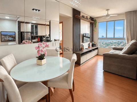 Apartamento mobiliado para locação no edifício Aqua Jardim Residencial & Resort, região Central, com 2 dormitórios (1 suíte)